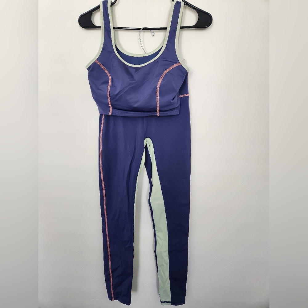 Fabletics Women's Leggings Motion 365 7/8 & Catalina Built-In Bra Tank Set XS